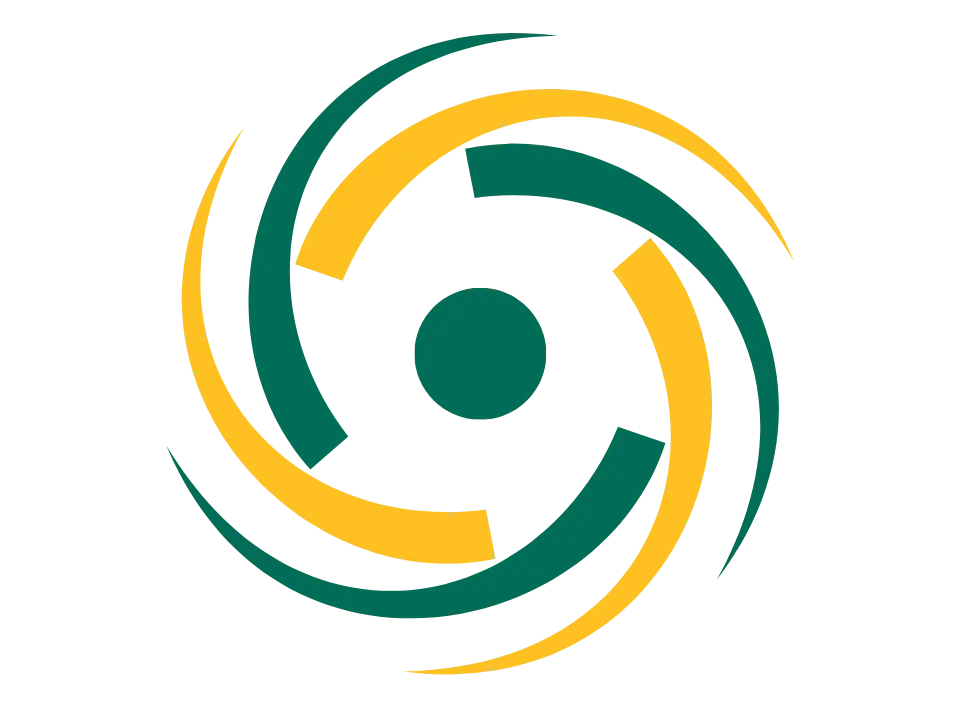 Logo of Way on AI featuring green and yellow swirling shapes around a central dot adding on footer